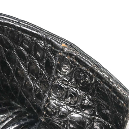 Christian Dior * Black Crocodile Medium Lady Dior 2way Shoulder Handbag