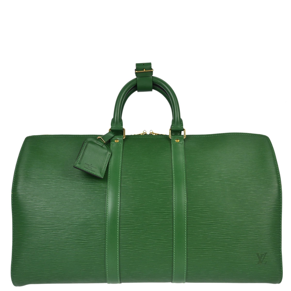 Louis Vuitton Green Epi Keepall 45 Travel Handbag M42974