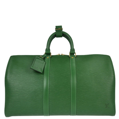 Louis Vuitton Green Epi Keepall 45 Travel Handbag M42974