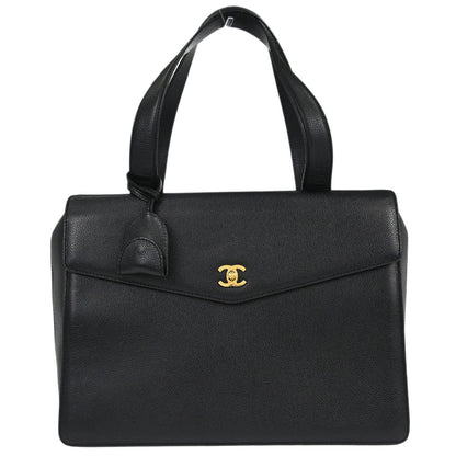 Chanel Black Caviar Skin Briefcase Business Handbag