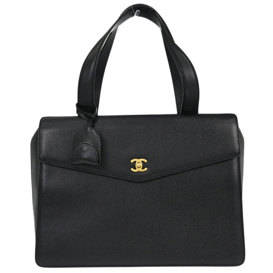 Chanel Black Caviar Skin Briefcase Business Handbag