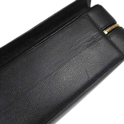 Chanel Black Caviar Skin Briefcase Business Handbag