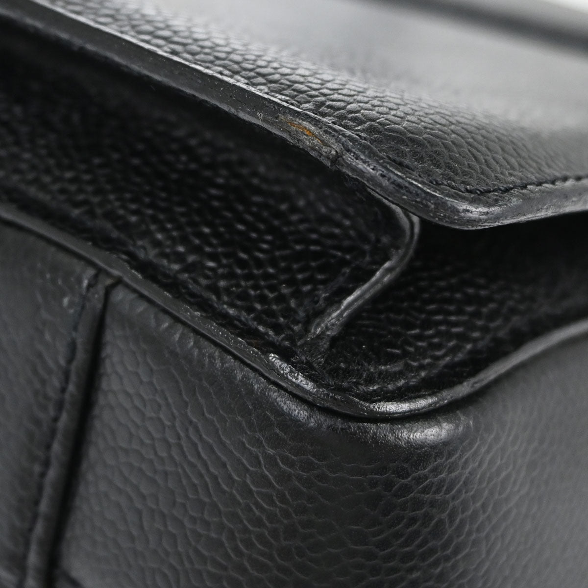 Chanel Black Caviar Skin Briefcase Business Handbag