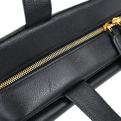 Chanel Black Caviar Skin Briefcase Business Handbag