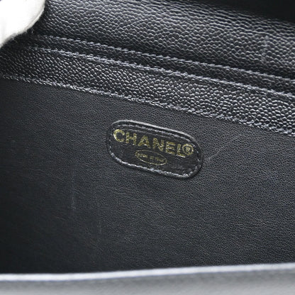 Chanel Black Caviar Skin Briefcase Business Handbag