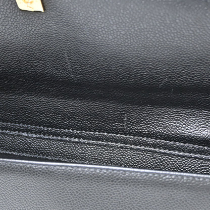 Chanel Black Caviar Skin Briefcase Business Handbag