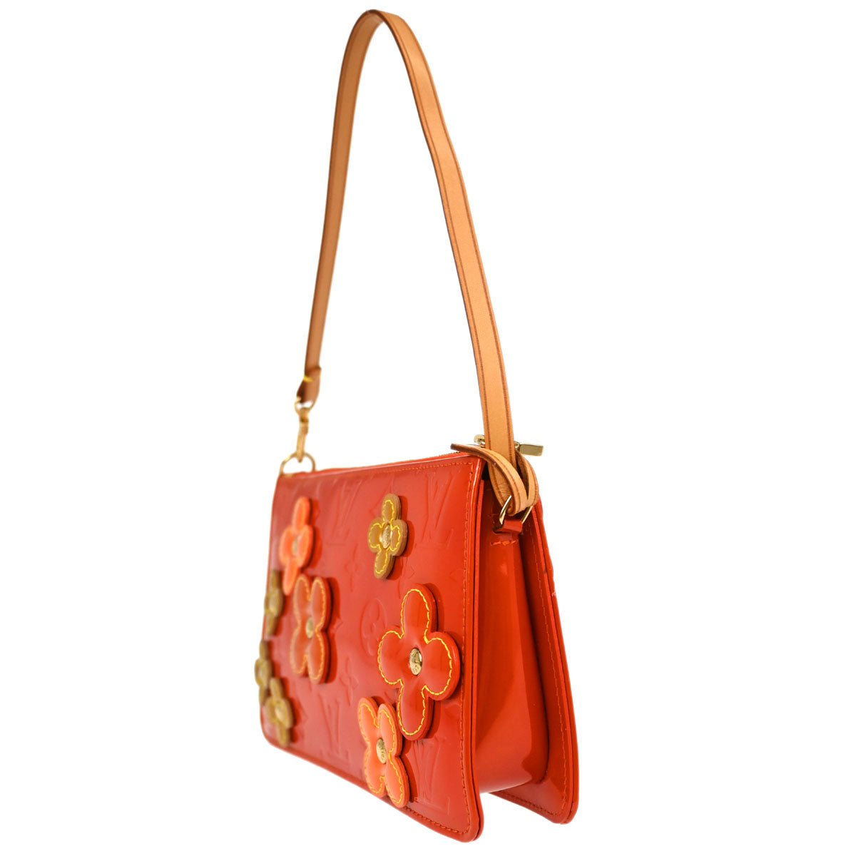 Louis Vuitton Orange Vernis Flower Lexington Handbag M92247