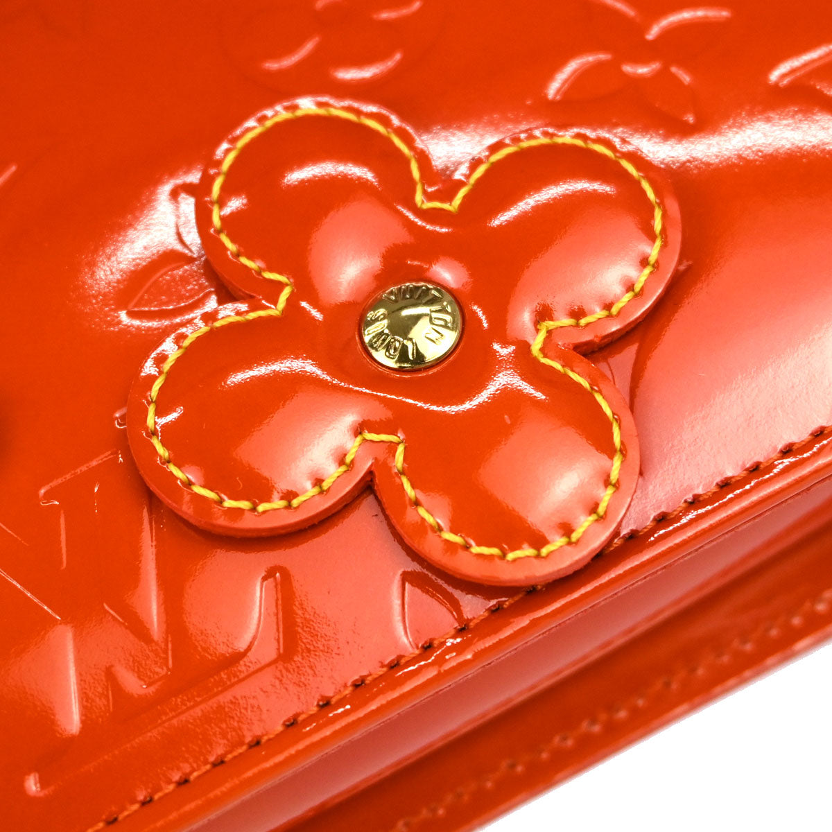 Louis Vuitton Orange Vernis Flower Lexington Handbag M92247