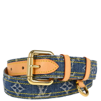 Louis Vuitton Blue Monogram Ceinture Belt M6921U #90/36 Small Good