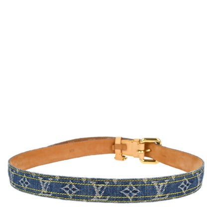 Louis Vuitton Blue Monogram Ceinture Belt M6921U #90/36 Small Good