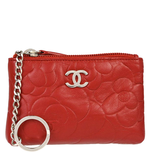 Chanel 2011 Red Lambskin Coin Purse Wallet