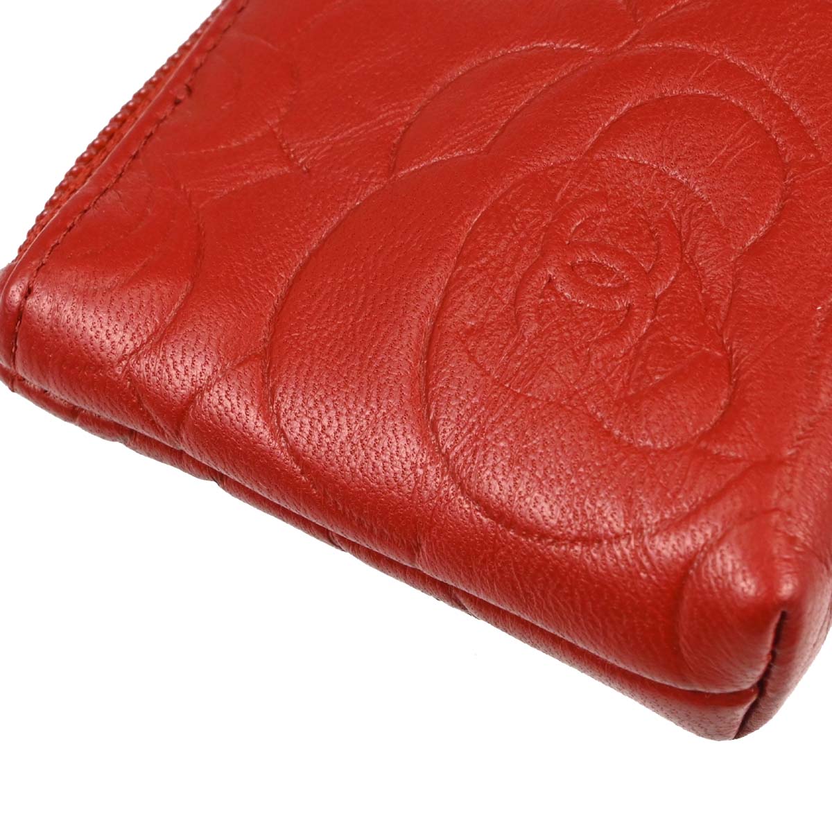 Chanel 2011 Red Lambskin Coin Purse Wallet