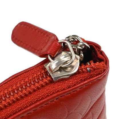 Chanel 2011 Red Lambskin Coin Purse Wallet
