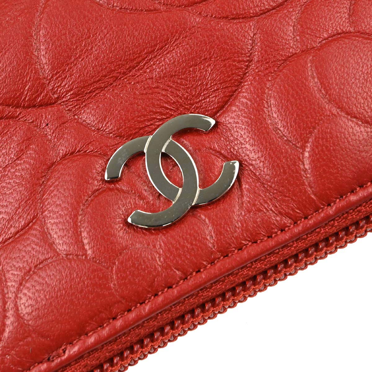 Chanel 2011 Red Lambskin Coin Purse Wallet