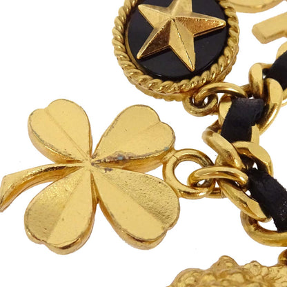 Chanel Icon Gold Chain Bracelet Costume Pearl Leather 95A