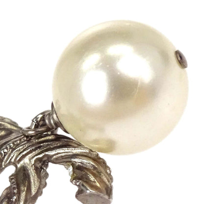 Chanel Rhinestone Costume Pearl Gold CC Pendant Necklace C14V
