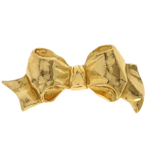 Chanel Bow Brooch Pin Gold
