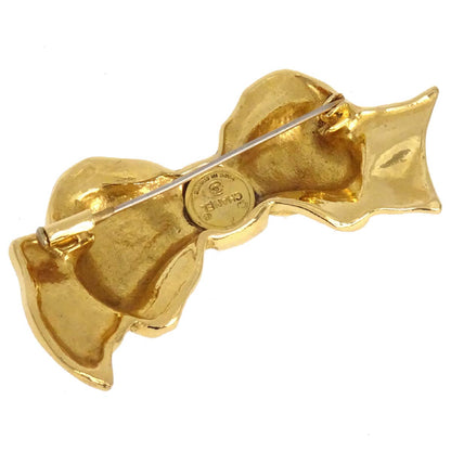 Chanel Bow Brooch Pin Gold
