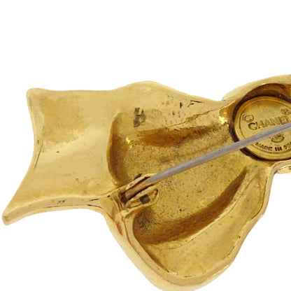 Chanel Bow Brooch Pin Gold