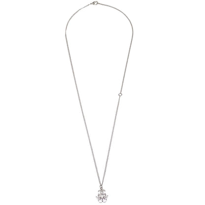 Chanel CC Chain Necklace Silver Rhinestone B16K