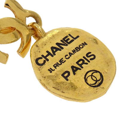 Chanel Dangle Clip-On Earrings Oval CC Gold