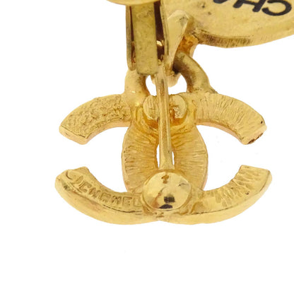 Chanel Dangle Clip-On Earrings Oval CC Gold
