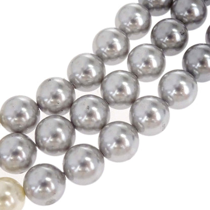 Chanel CC Silver Costume Pearl Chain Necklace
