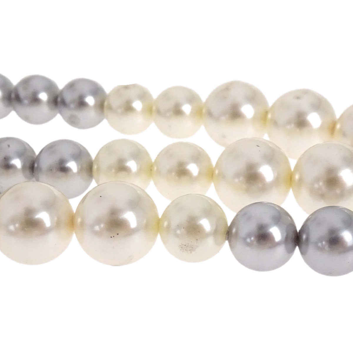 Chanel CC Silver Costume Pearl Chain Necklace