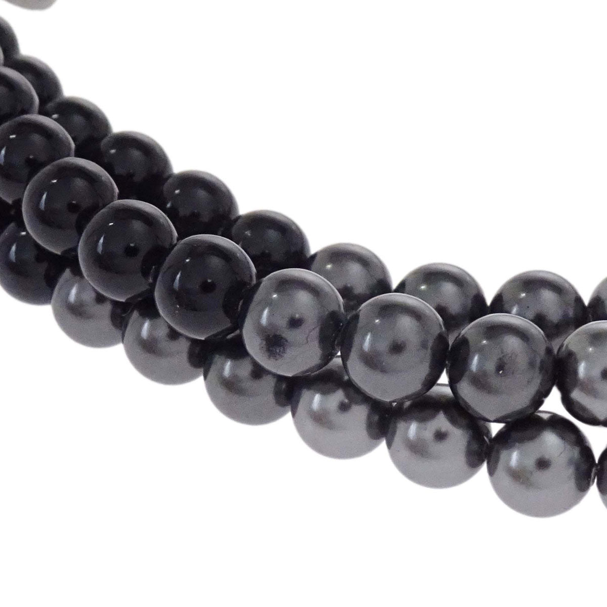 Chanel CC Silver Costume Pearl Chain Necklace