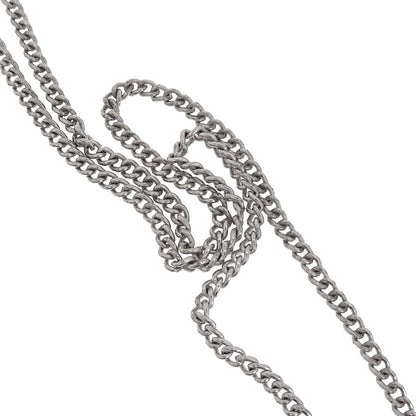 Chanel CC Chain Necklace Silver Black 07V
