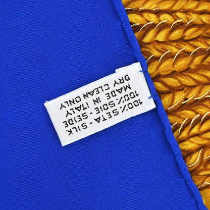 Chanel Blue Gold Camellia Chain Scarf Small Good