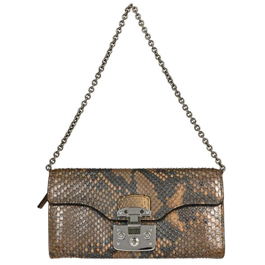 Gucci * Brown Putyon Lady Lock Chain Wallet