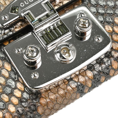 Gucci * Brown Putyon Lady Lock Chain Wallet