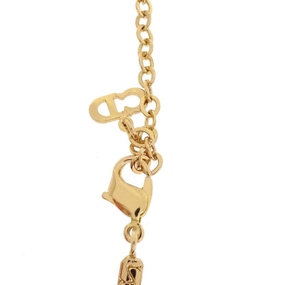 Christian Dior Necklace Pendant Flower Gold Rhinestone