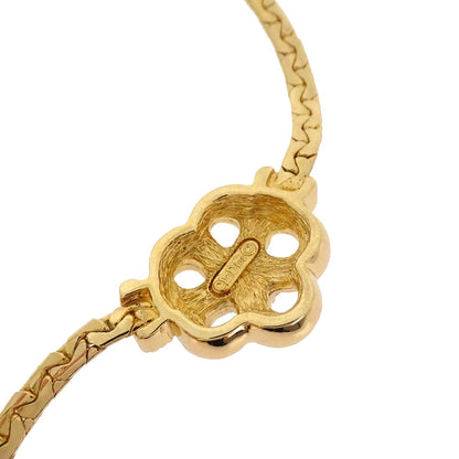 Christian Dior Necklace Pendant Flower Gold Rhinestone