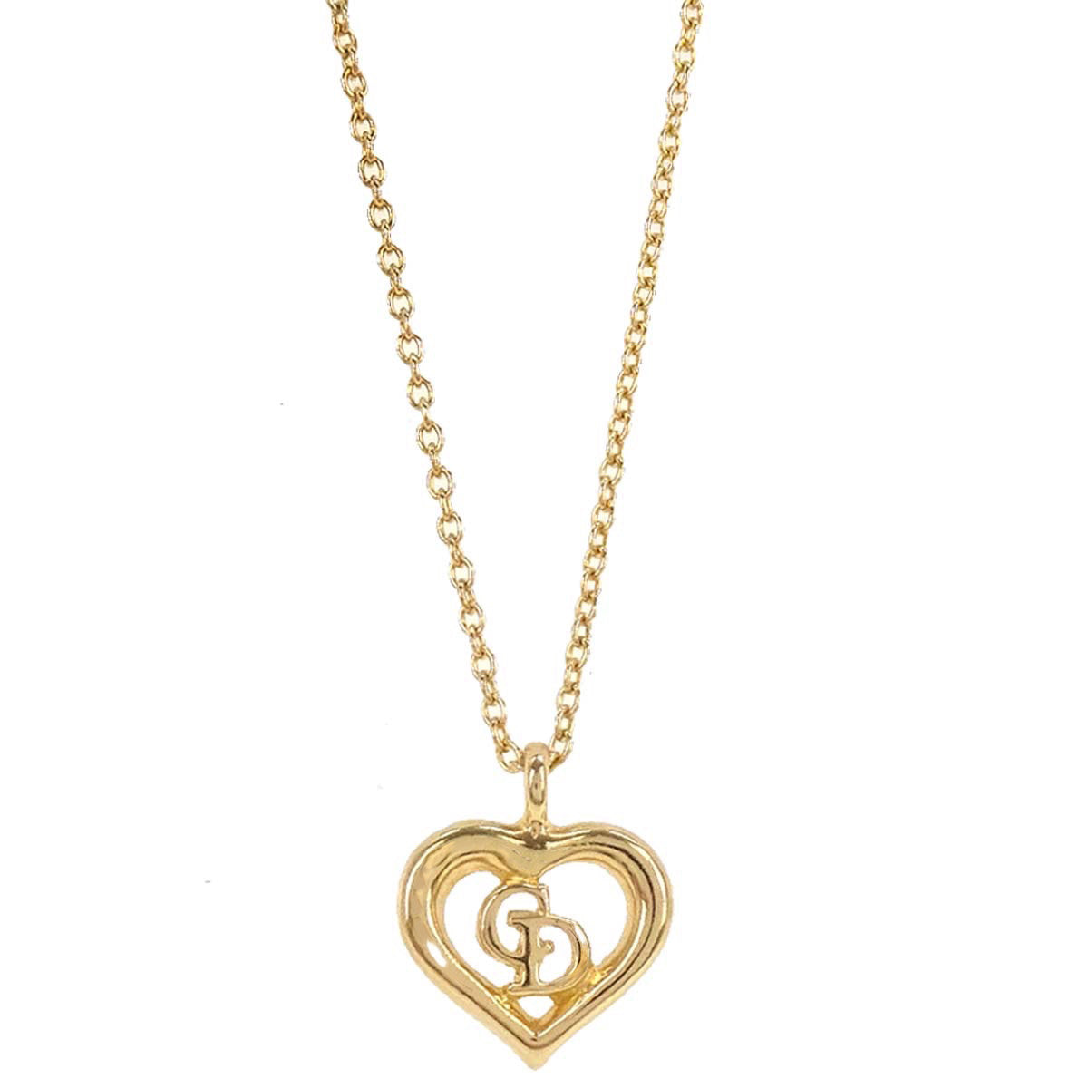 Christian Dior Heart Necklace Pendant Gold