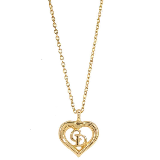 Christian Dior Heart Necklace Pendant Gold