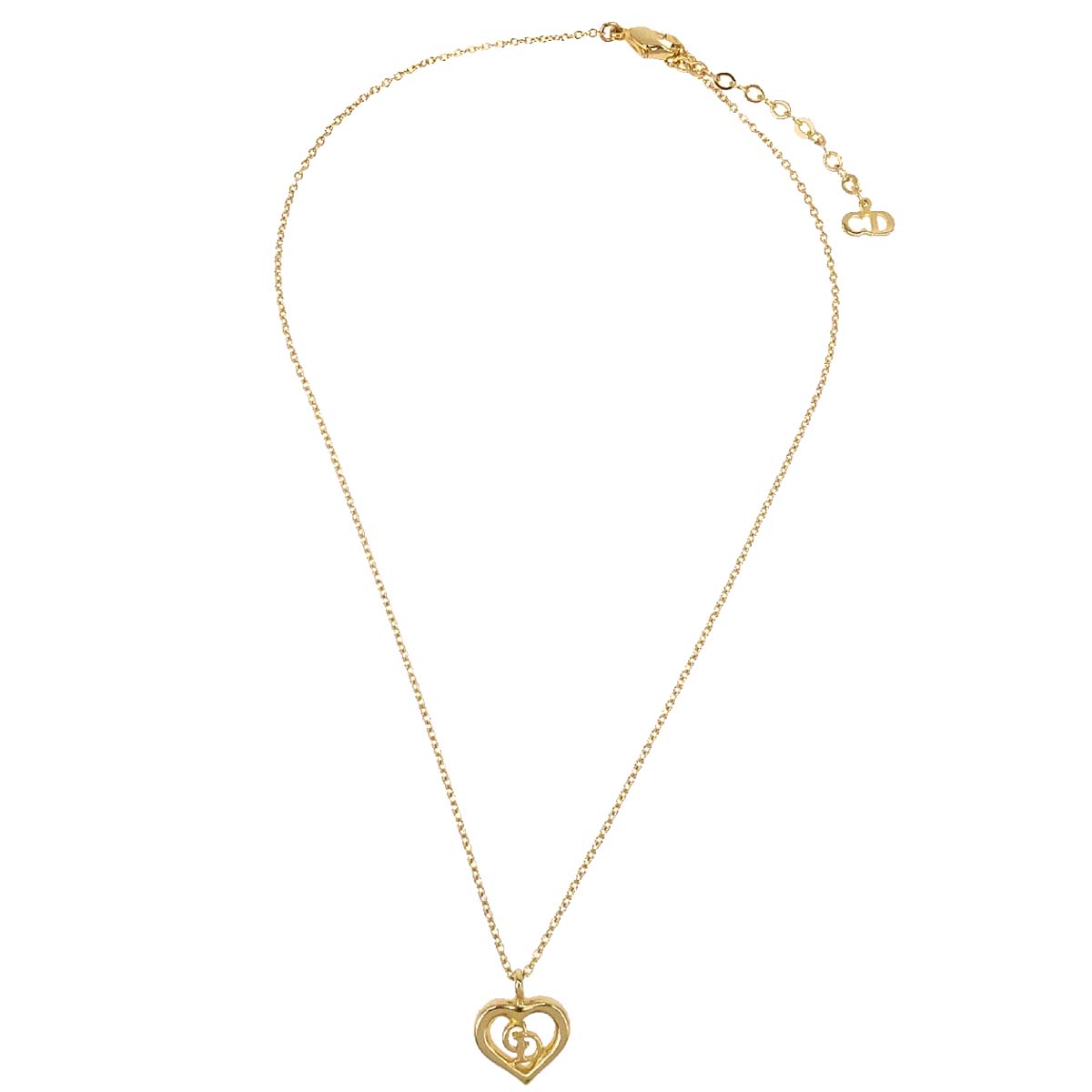 Christian Dior Heart Necklace Pendant Gold