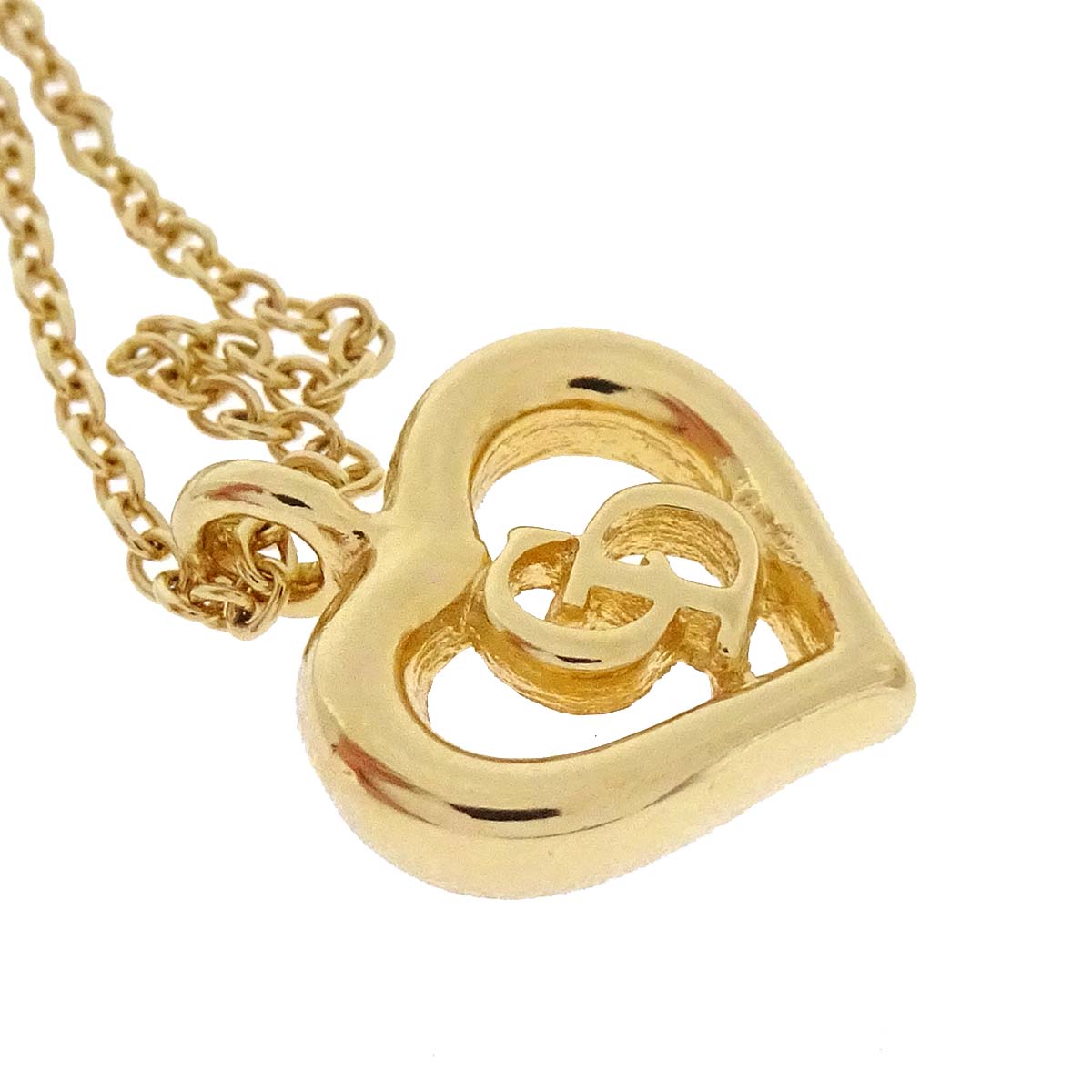 Christian Dior Heart Necklace Pendant Gold