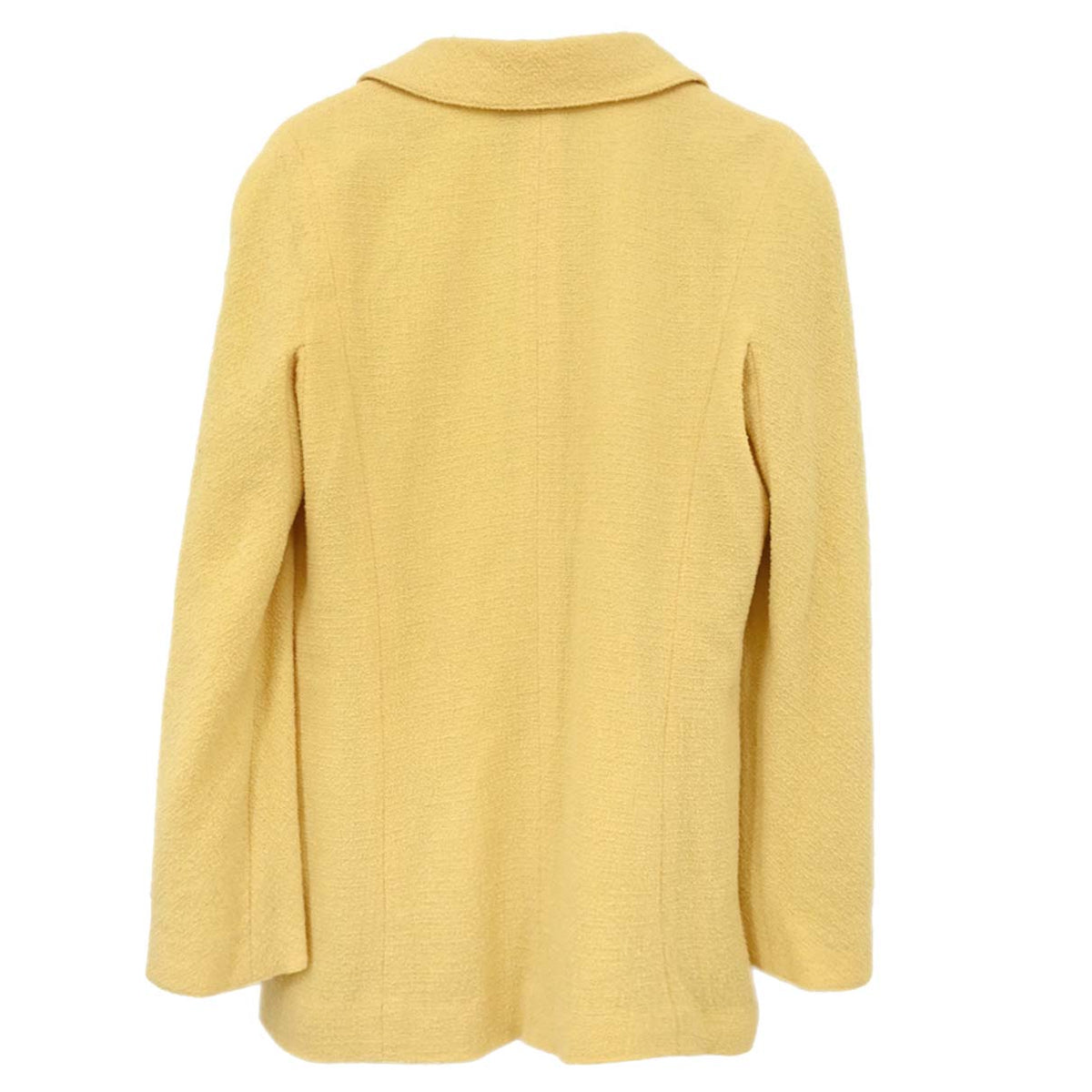 Chanel 1999 Single Breasted Jacket Tweed Yellow #38