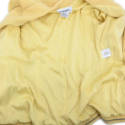 Chanel 1999 Single Breasted Jacket Tweed Yellow #38