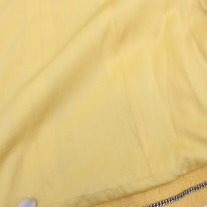 Chanel 1999 Single Breasted Jacket Tweed Yellow #38