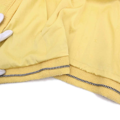 Chanel 1999 Single Breasted Jacket Tweed Yellow #38