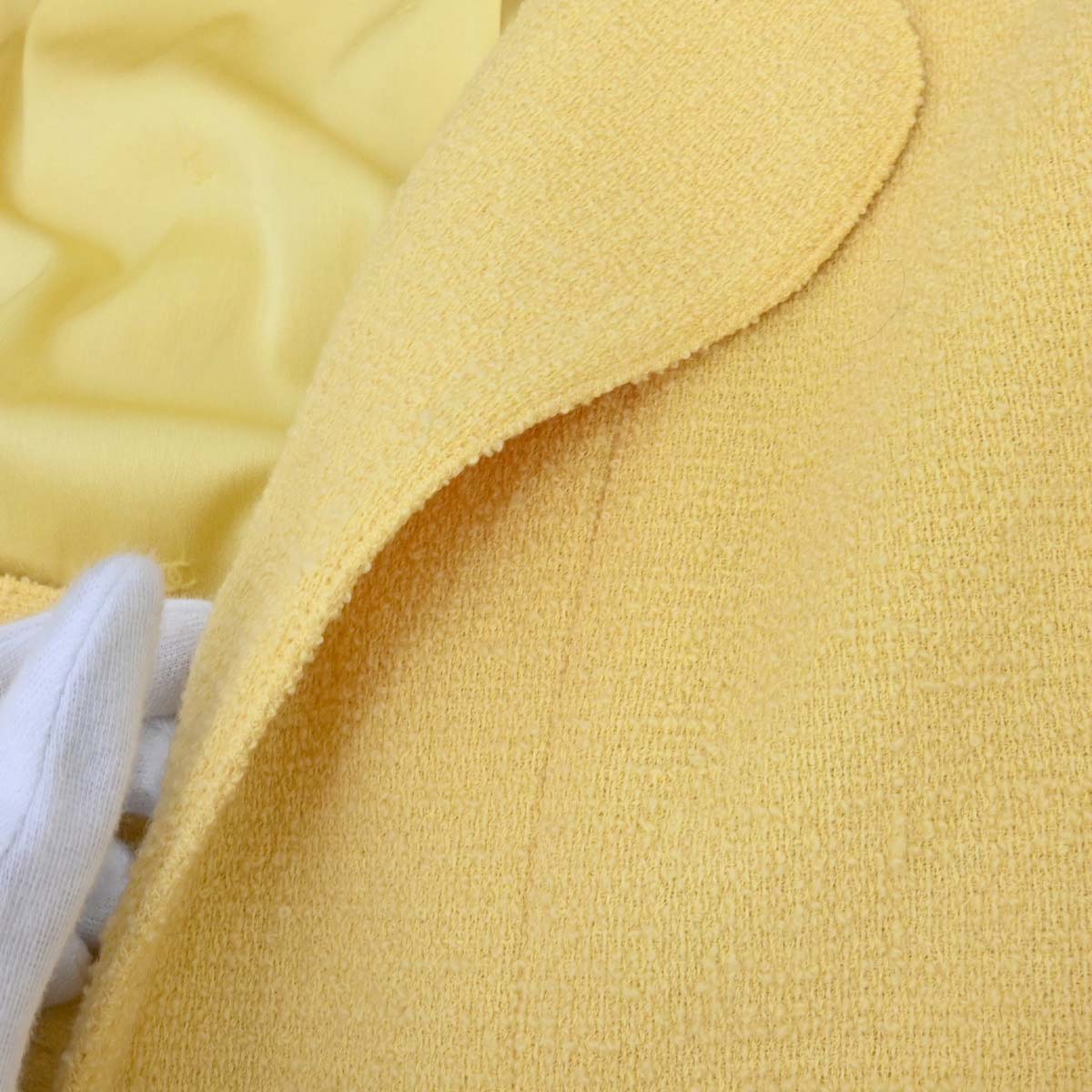 Chanel 1999 Single Breasted Jacket Tweed Yellow #38