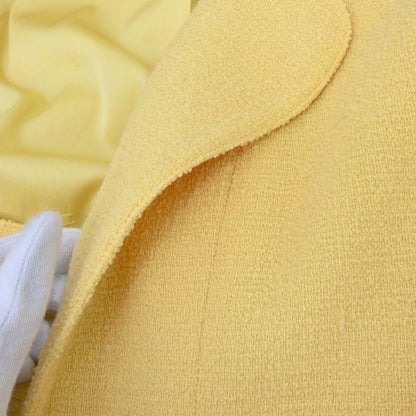 Chanel 1999 Single Breasted Jacket Tweed Yellow #38