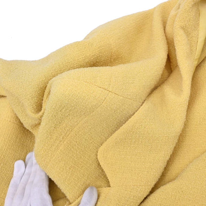 Chanel 1999 Single Breasted Jacket Tweed Yellow #38