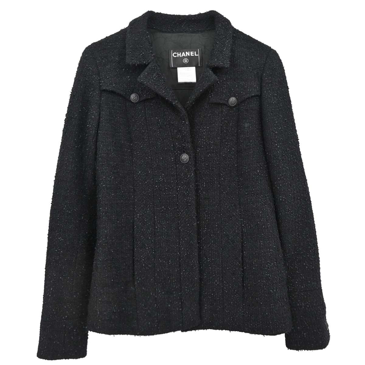Chanel 2004 Tweed Jacket Black #34