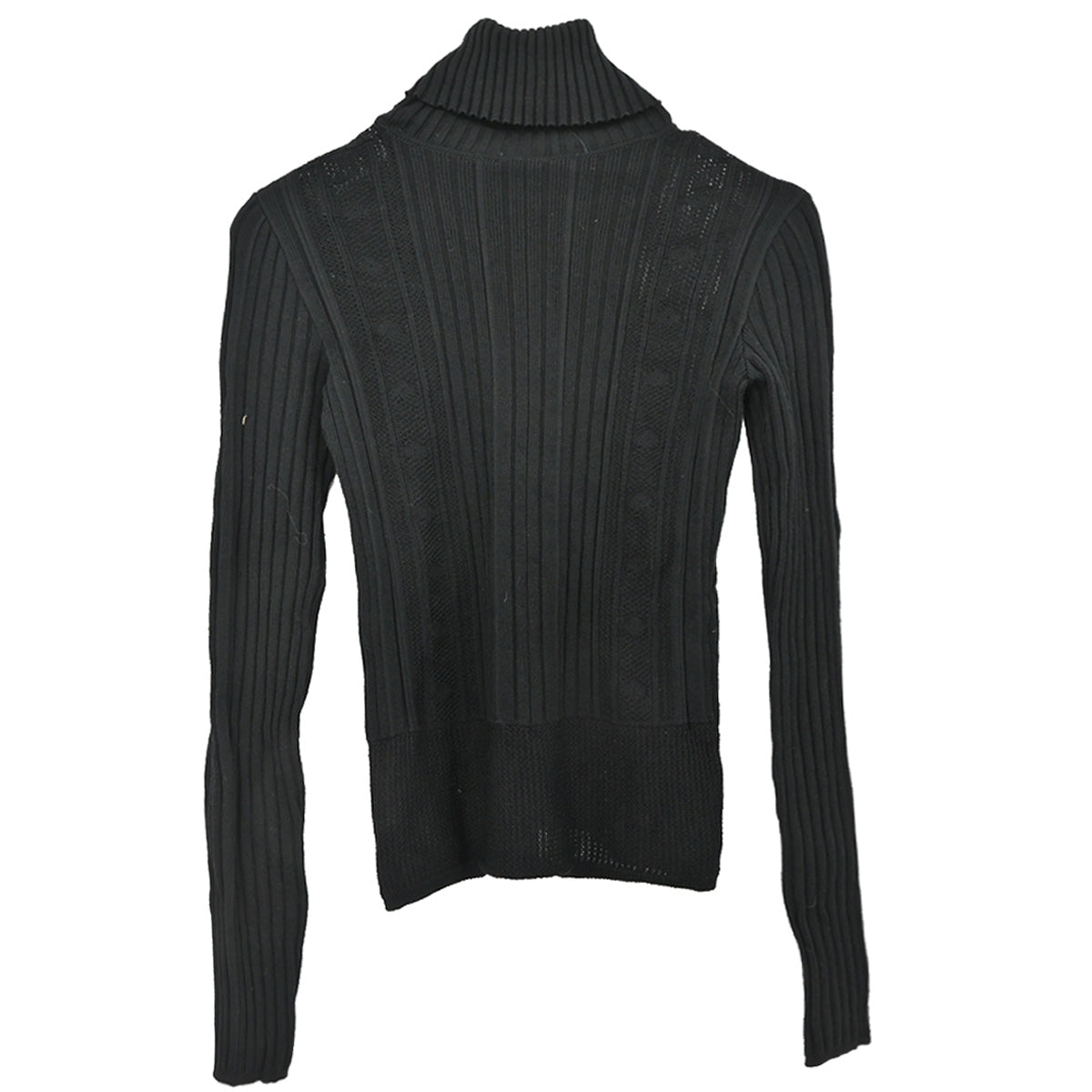 Chanel 2005 Long Sleeve Turtleneck Sweater Knit Top Black #34