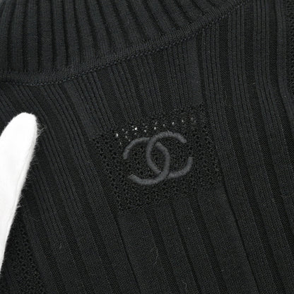 Chanel 2005 Long Sleeve Turtleneck Sweater Knit Top Black #34