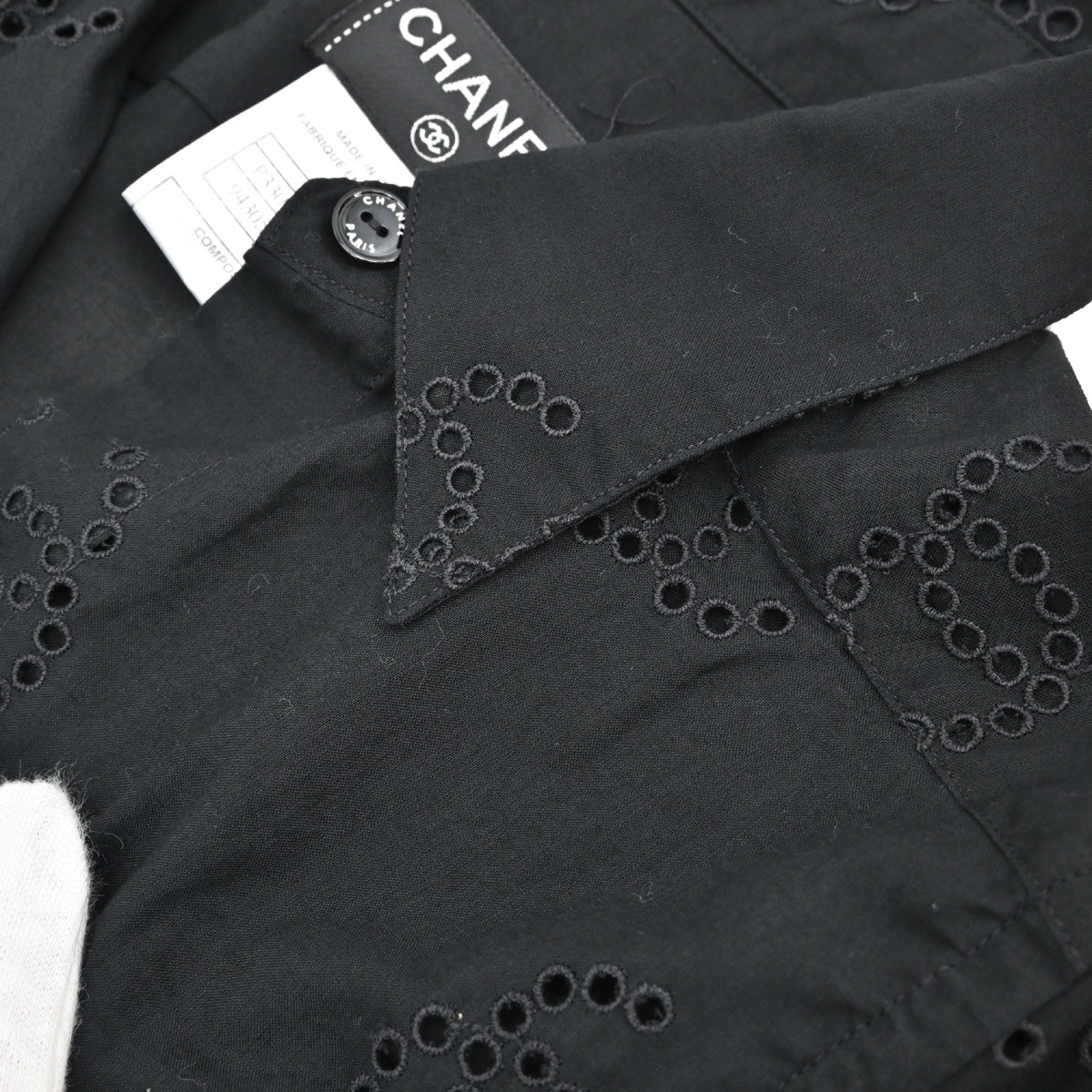 Chanel 2008 Blouse Shirt Black #34